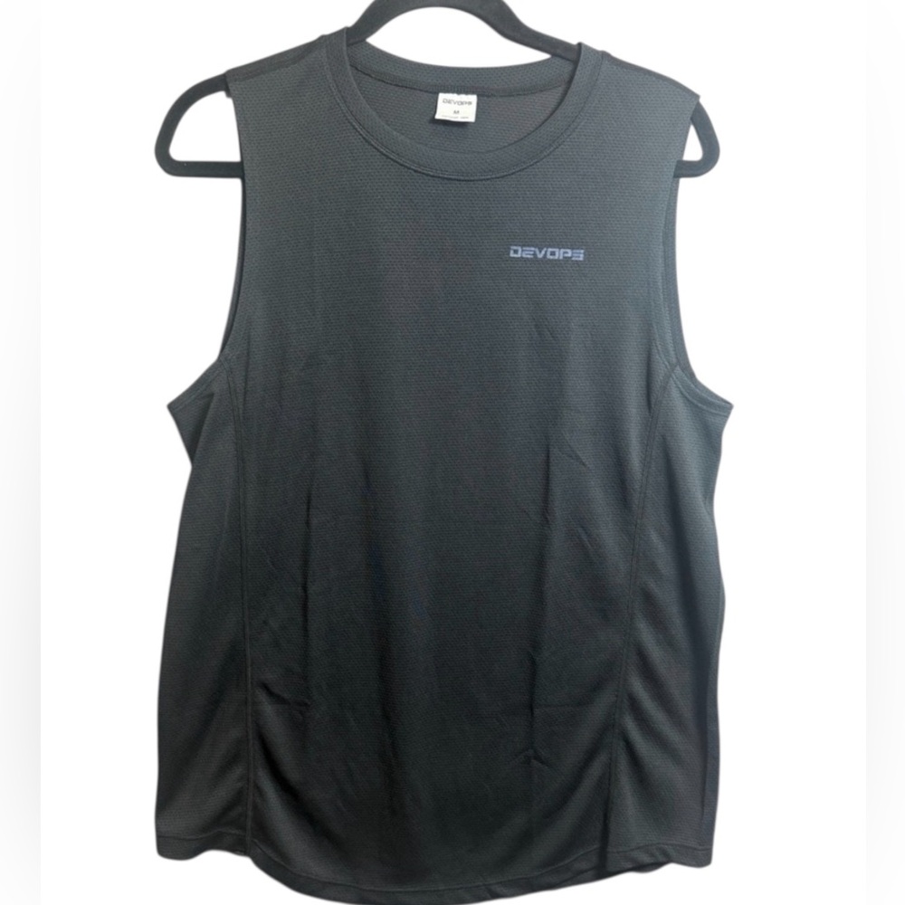 💜 Devops Sleeveless Athletic Tank Top Black Mesh Performance Shirt Men’s‎ M